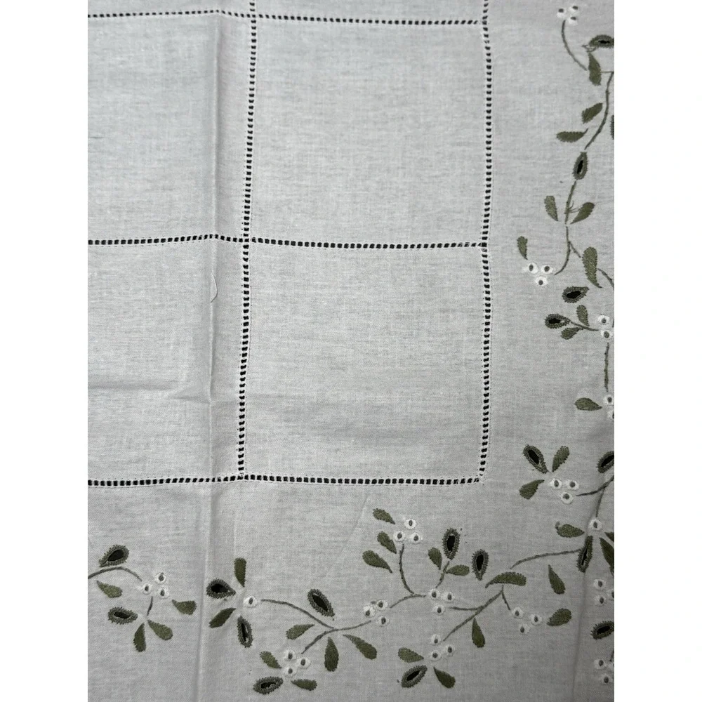Vtg NEW Belgium Embroidered Linen Set 6 Napkins/39